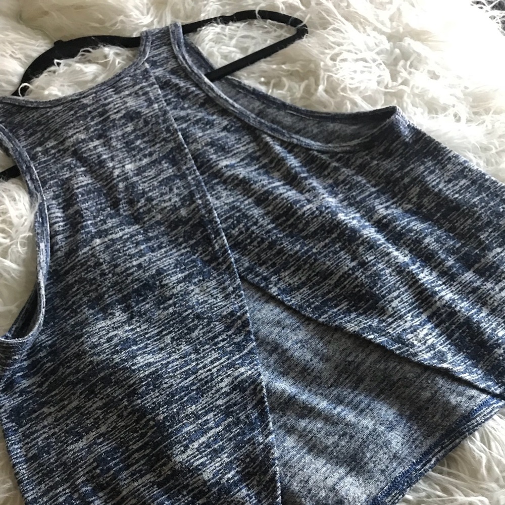 Blue and White Cut Out Racer Back